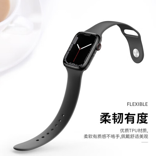 Carlyle Apple applewatchs9 generation watch strap silicone iwatch9 men's and women's black 49/45/44/42/41/40/38 mm mm apple s9 strap [black] [45mm]
