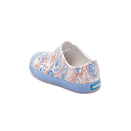 Native Children's Crocs Line Series Sandals Slippers Beach Shoes Wading Shoes Children's Shoes Non-Slip, Safe, Fashionable and Versatile Blue Pink Lines | Cloud Blue 34 (Children's Shoes 220mm)