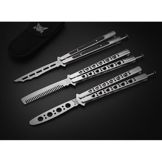 Oin butterfly swing knife Aurora one-handle training knife practice knife bearing maintenance-free outdoor camping self-defense tool 40 (one-handle/bearing version)