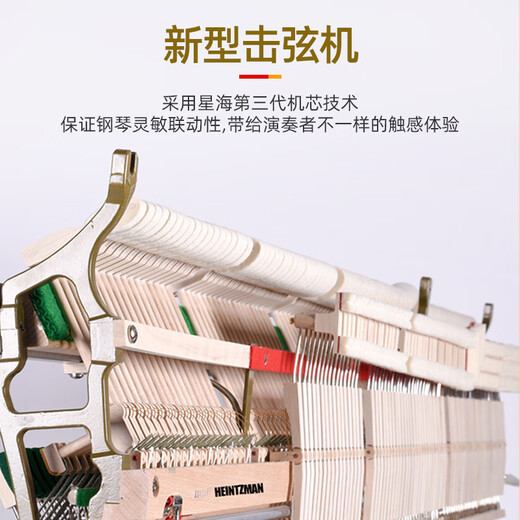 海资曼欧式古典立式钢琴进口配件125AF静音升级款棕色哑光[含耳机]