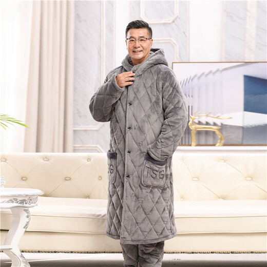 Catman (Miiow) Winter Dreischicht eingedickter Korallenmerzepajamas für Männer und Frauen New Style Mitte des Alters und Mutter Casual Home Clothes 687 Frauen rot extra dicke mittelgroße Kapuze 4xl-Code 190-220jin [Jin gleich 0,5 kg] Drei-Layer-Baumwoll dreischichtige Baumwolle