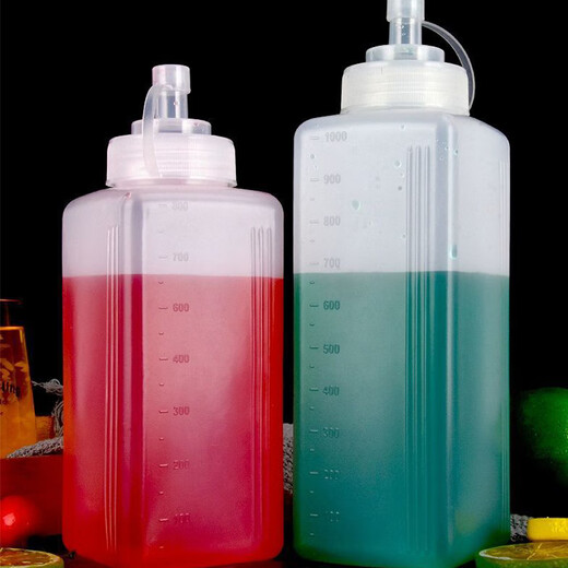 Jingju squeeze sauce bottle large diameter jam bottle squeeze bottle salad sauce bottle sauce bottle commercial thickened model 1000ml large diameter square squeeze sauce bottle 1 piece