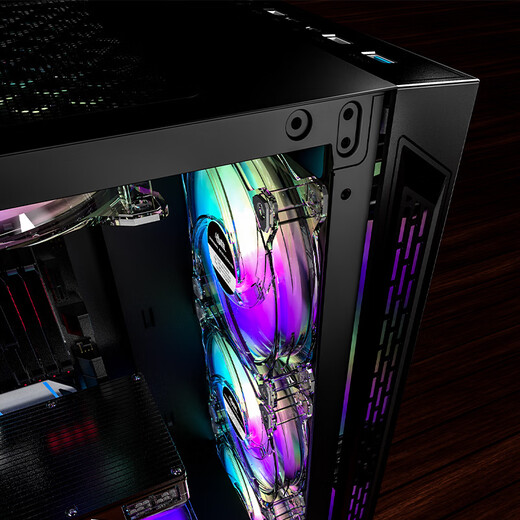 爱国者A15电脑机箱台式机MATX/ATX大机箱240水冷风冷台式主机箱 黑色（铁板非侧透）+风扇*6