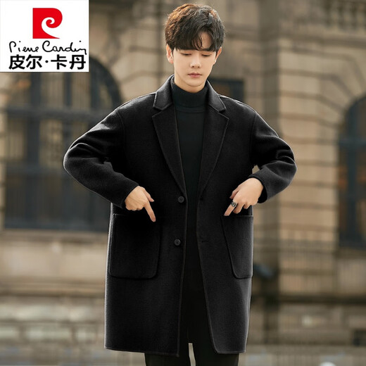 
Pierre cardin double-sided woolen coat for men mid-length high-end high-end thickened double-sided woolen coat for men gray-green L