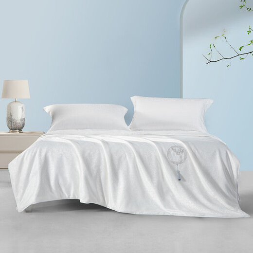 Mercury Home Textile Class A Washable Silk Summer Quilt Bedding Antibacterial Jacquard Medium-Filament Air Conditioner Summer Cool Quilt Flower Window Cat Washable Silk Summer Quilt (Golden) 150x200cm
