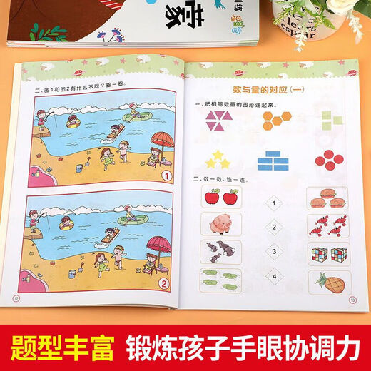 幼儿奥数启蒙数学逻辑思维训练教材学前中小大班3-4-5-6岁练习册 奥数综合12128页