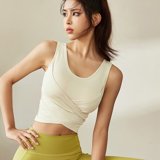 LULU CENTURY sports vest with chest pad for women, shockproof running, Pilates training, fitness clothing, slim slimming, yoga sleeveless, purple L