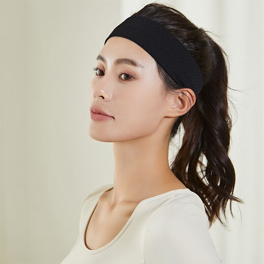 Laishuhui Sports HairBand Men Men de la coulance absorbant la sueur Femme Hair bande de cheveux Protection du front de basket Yoga Basket Yoga Fitness Sweat-Guided Treed Hairband Black
