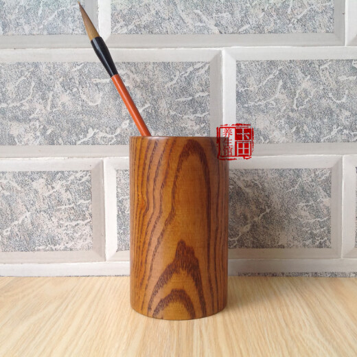 Nongqi (nongqi) Nongqi pen holder wooden solid wood brush barrel creative fashion retro log large office storage wooden pen holder BT002-A2