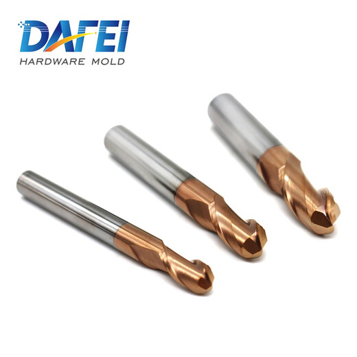 DAFEI 55 degree carbide tungsten steel ball end mill 2 edge ball cutter gong cutter CNC tool machining center coated milling cutter end mill R2.0*4*10*50