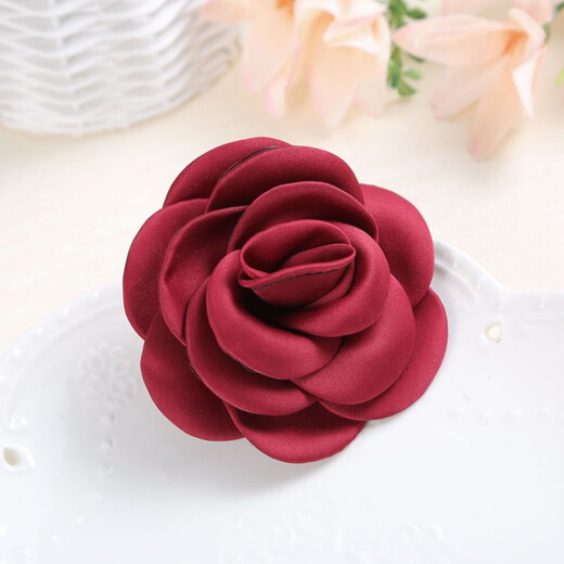 VAN OCEAN ANNORA camellia corsage small fragrance fabric silk satin rose big flower brooch head flower professional decoration shoe flower nanny green