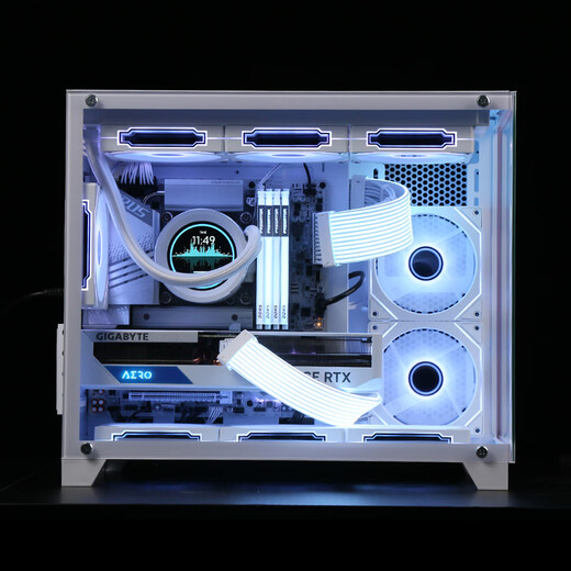 Gigabyte i5 14600KF/RTX5070Ti/5060TI Snow Eagle Ice Falcon water-cooled pure white sea view room network game live broadcast AI design rendering desktop home computer host five i5 14600KF丨5070 Snow Eagle