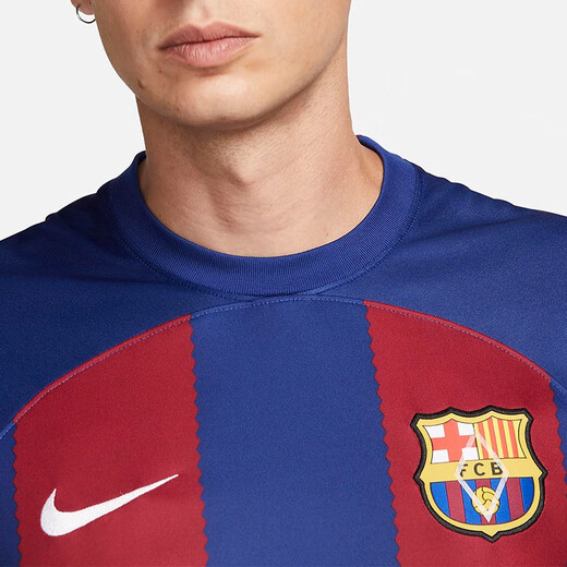 Nike (NIKE) Cool Soccer Nike 23-24 New Season Barcelona Home Fan Edition Short-sleeved Jersey T-shirt Men's DX2687-456 Jersey + Gundoant M