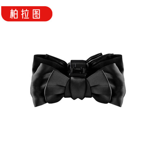 柏拉图（PLATO）黑色蝴蝶结发夹头饰在逃公主发卡大号抓夹后脑勺鲨鱼夹子甜美发饰 蝴蝶结大号16cm【黑色】1件套