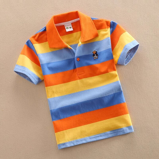 Ropa para niños Camiseta de manga corta Camiseta de verano para niños Camiseta de polo de rayas de solapa de solapa para niños nuevos de manga media