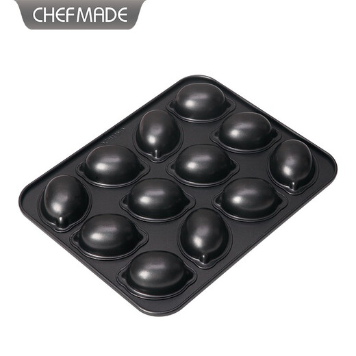 Learn Kitchen Baking Bakeware Butter Rice Cake Cake Mold Baking Non-Stick Lemon Cake Mold Black 12-Connect Mini Bread Mold Silver Black-WK9871