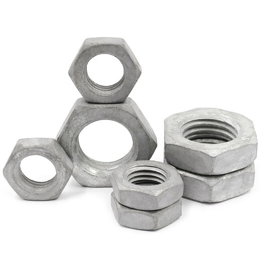 Hot-dip galvanized thin nut hot-dip galvanized flat nut GB6172 hexagonal flat female thin female screw cap M16 [10 pieces]