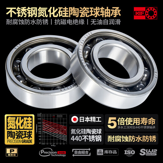 Japón KIF Importado Híbrido de acero inoxidable Semi-cerámica Semi-cerámica Nitruro de silicio Cerámica Patinera de skateboard Roller Skate en miniatura Pequeña velocidad de alta velocidad impermeable a prueba de óxido aislada Rodamiento de bola de groove de aislamiento 608 interno 7 exterior 14 espesor 5 [semicerámico] sh687 sh687