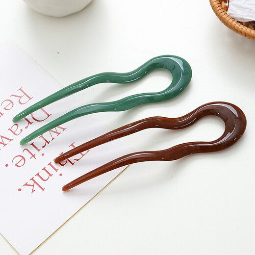 Mengyi simple U-shaped hairpin large retro hairpin hairpin versatile ball hairpin brown