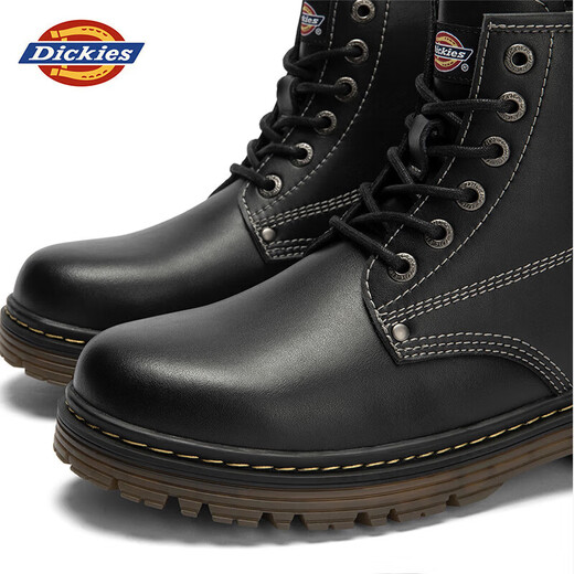 Dickies men's Martin boots fashionable men's boots comfortable outdoor boots leather boots men's British style work boots black 40