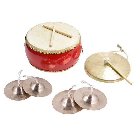 
Shi Sheng Three-Sentence Half Props Set Gong Drum Cymbals Full Set Annual Meeting Performance Adult Children Pure Gong Gong Cymbals Copper Cymbals Bronze Musical Instruments 15cm Gong Gong + Gong Hammer