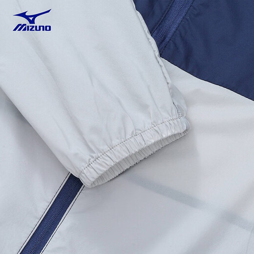 Mizuno (MIZUNO) outdoor skin jacket for men in summer, breathable and lightweight ice silk fishing hiking jacket for men, gray/dark blue L