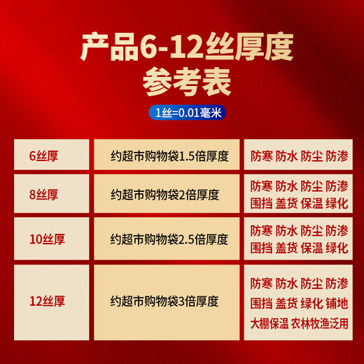 Yueshun plastic cloth tarpaulin 3 meters wide 8 wires * 10 meters dust-proof plastic film rain-proof cloth greenhouse plastic film insulation film