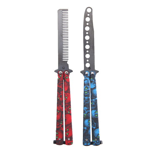 Ouyin Butterfly Hand Knife Beginner Knife Knife All Steel Training Practice Knife Comb Knife Hand Knife Outdoor Ghost Head Comb Red