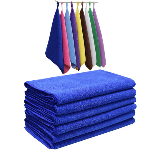 Blackboard wiping rag, cleaning towel, water-absorbent, not easy to shed, thickened rag, wiping floor, wiping table, kitchen supplies, household housework cleaning, Li Ruihong 5 mixed colors 30*30cm