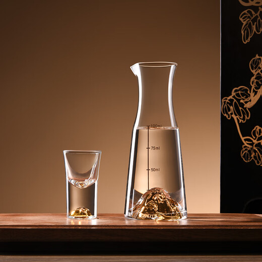 Cheer Jinshan high-end liquor cup dispenser 100ml wine set small wine glass glass jug 6 pots 6 cups gift box set