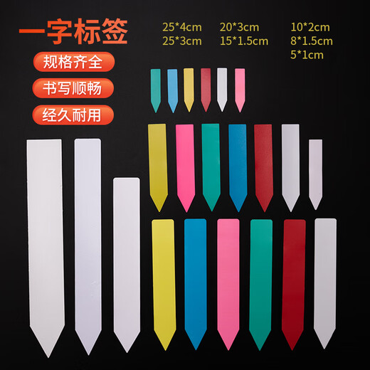 Benxinnong garden succulent plant plastic ground sign one-line label flower succulent gardening ground sign 25x3 (white) 100 sheets