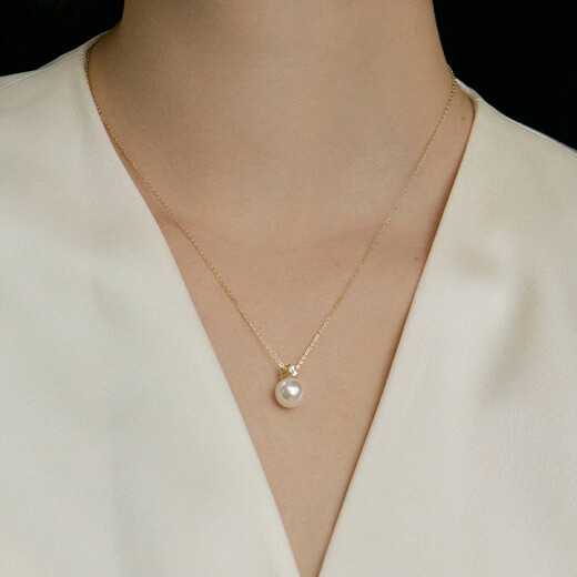 Luxury Pearls Spot Sparkling S925 Silver Large Particles Princess Diana Style Freshwater Pearl Pendant Light Luxury Niche Design S925 Silver Yellow 11MM-12MM