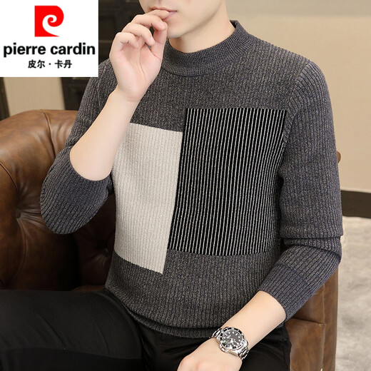 Pierre Cardin Mink Pulte en peluche pour hommes Salle de col roulé à col roulé pour l'hiver BRANDE BRESSE BASE COLLORAGE COLD MIDE MILD MIDE COLLAI