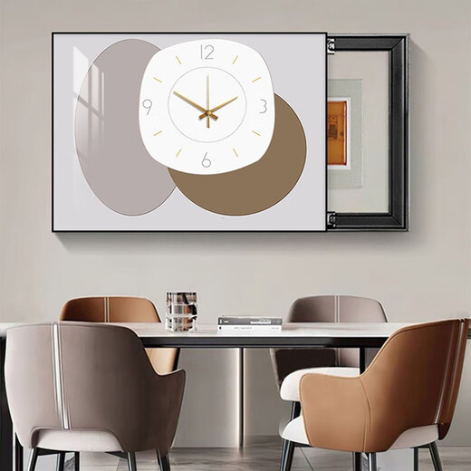 CLCEY small fresh electric meter box decoration painting simple modern distribution box painting with clocks and clocks new style switch box weak current box cover K12101 45*35cm (blocking 35*25) black frame with cover