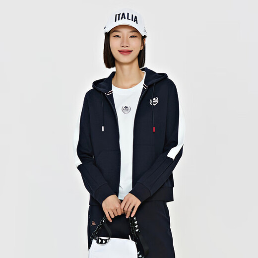 Kappa (Kappa) Back-to-Back Retro Sports Hoodie Frauen Red Sweatshirt Casual Long Sleeve Kontrast Jacke K0E22MK01
