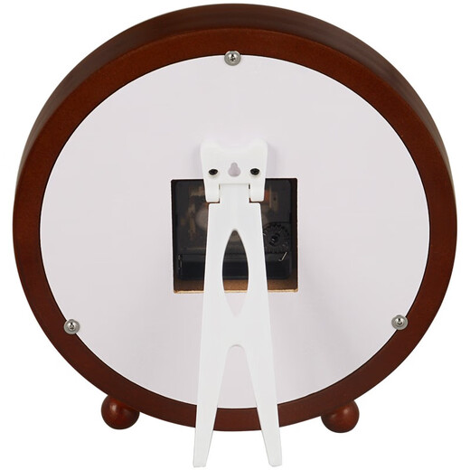 Hanshi (Hense) Creative Small Table Clock Living Room Bedroom Wooden Table Clock Simple Table Clock Fashion Clock Classical Quartz Clock HD282 Brown