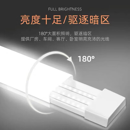 CANMEIJIA LED tube strip light, super bright fluorescent lamp, full set of integrated three-proof purification lamp, ceiling energy-saving strip light