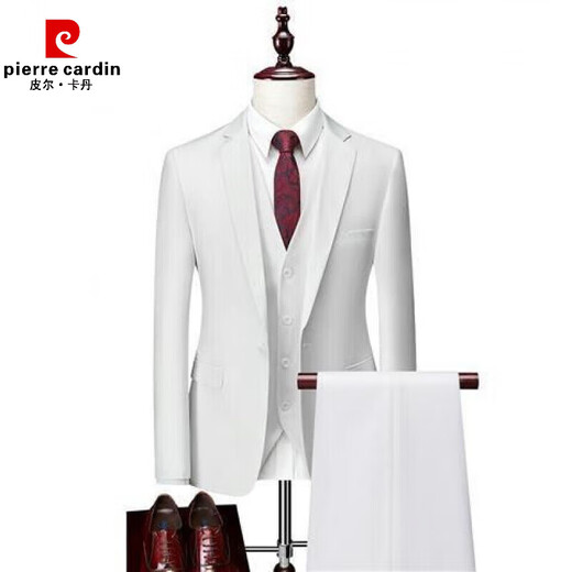 Pierre Cardin suit men's slim business casual professional formal wear bank insurance sales interview work men's small suit navy suit (suit top + pants) two buttons 3XL 145-160Jin Jin is equal to about 0.5 kg