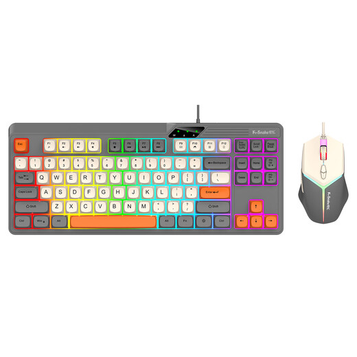 
Viper real mechanical feel game keyboard and mouse color combination high-value keyboard and mouse suit portable e-sports peripheral office desktop laptop USB wired universal [keyboard + mouse] KM870 shimmer