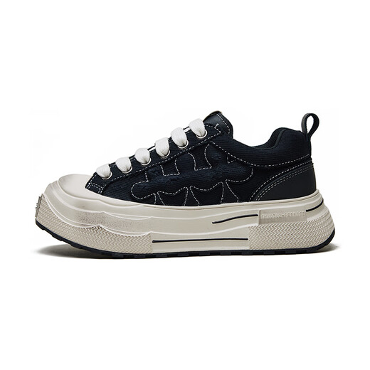 SHOOT BRAND repeat series wear-resistant thick-soled canvas shoes, trendy dirty shoes, same style for men and women, black 35