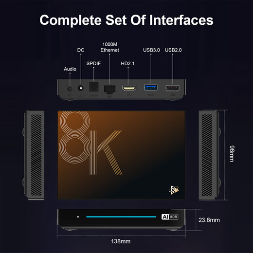 Airworld Flaggschiff AI Set-Top-Box H96max M9S Octa-Core RK3576 Android 14 TV-Box Gigabit-Netzwerk WiFi6 4G 32G Inländische Version