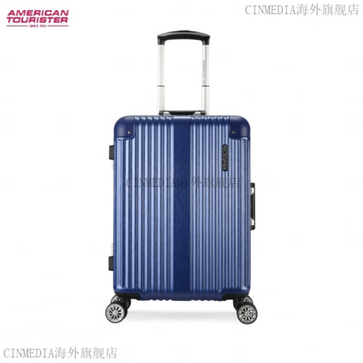 AmericanTourister business aluminum frame aircraft wheel suitcase TZ7 men's and women's trolley case large capacity suitcase rose gold brushed 22 inches