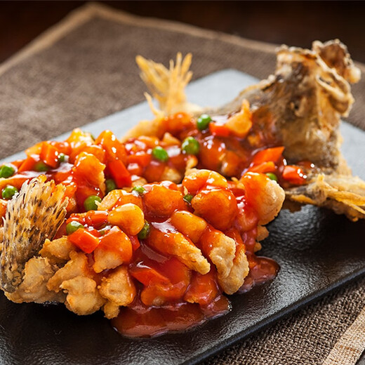 盘点美味松子鱼松鼠桂鱼鳜鱼半成品菜年货速食糖醋方便菜家宴年夜饭预制菜 鲈鱼制作：松鼠鱼 825g *1盒