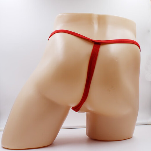 ZKHE men's fun underwear sexy loophole bundled thong T-pants easy to enter and exit pants 60Jin[Jin equals 0.5 kg] couple's sexy underwear triangle with hole black

