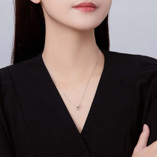 Saturday Fortune (ZLF) PT950 platinum necklace for women, shiny interlocking chain, classic versatile clavicle chain 3.1g 40cm + tail chain 5cm