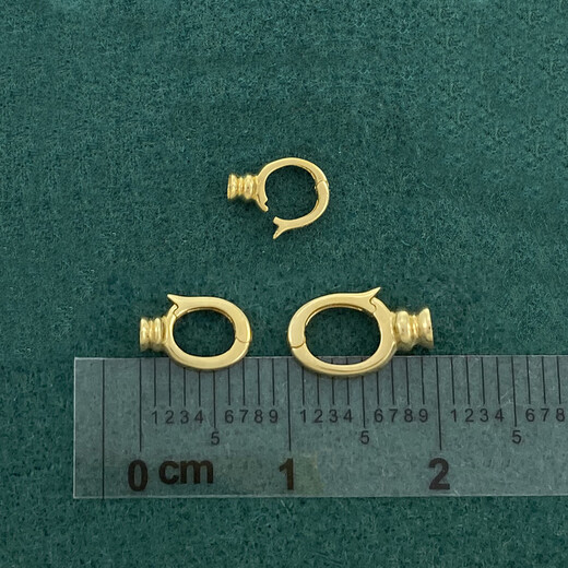 Prodigal Heart 18K gold buckle fist buckle/double ring buckle DIY connecting buckle pearl necklace bracelet universal jewelry buckle spring buckle 1 18K gold fist buckle small pair (yellow)