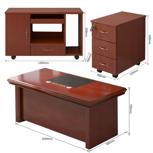 Shenglaite paint desk executive desk manager supervisor desk and chair office boss desk 1.6m including side cabinet activity cabinet