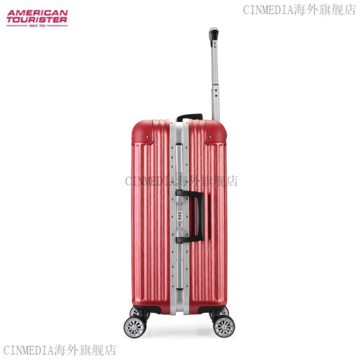 AmericanTourister business aluminum frame aircraft wheel suitcase TZ7 men's and women's trolley case large capacity suitcase rose gold brushed 22 inches