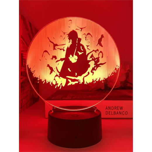 
Naruto Naruto Night Light Uchiha Itachi Obito Madara Naruto Sasuke Kakashi anime surrounding atmosphere light 829 Naruto takes a dart, monochrome warm light USB plug-in light holder