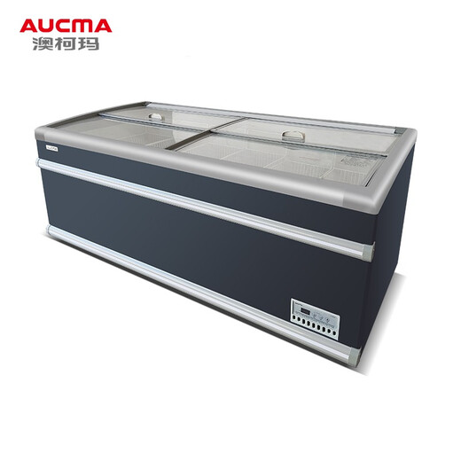 澳柯玛（AUCMA）冰柜商超岛柜展示柜卧式大容量2.0米冷冻柜上下推拉门玻璃款雪糕柜冰淇淋冰柜超市组合冷柜 690升（2000*825*840mm）直柜